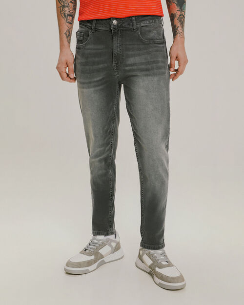 Jeans Carrot Gris